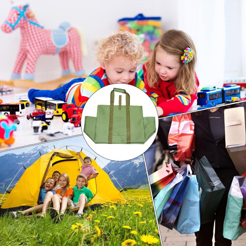 Heavy Duty Wooden Carrier Bag  Waterproof Foldable with Adjustable Strap 2