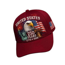 (A) Adjustable American 250th Anniversary Cap 3D Printing Breathable Cotton Baseball Cap For Sports Event Daily Use Multicolor
