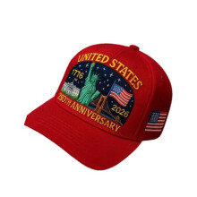 (B) Adjustable American 250th Anniversary Cap 3D Printing Breathable Cotton Baseball Cap For Sports Event Daily Use Multicolor
