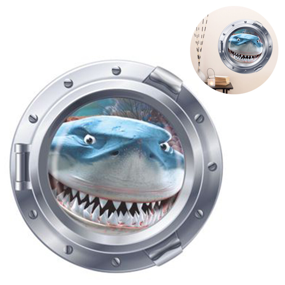 3D Shark Wall Sticker, Vibrant Colors Peel And Stick For Kids' Room, Bathroom, And Cruise Decor