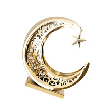 Candélabre en forme de lune, présentoir sculpté et creux pour-or