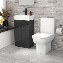 Nes Home 450mm Dark Grey Basin Vanity & Toilet Set