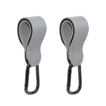 Prémium vegán bőr, többcélú babakocsi-akasztók autókhoz és kerékpárokhoz, hordozható babakocsi-táskaakasztó erős tépőzáras