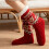 Pantoufles de sol en acrylique, chaussettes chaudes d'hiver-Vert 2