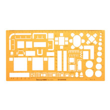 Interior Design House Furnishings Architecture Drawing Stencil Kt Soft Ruler Drafting Stencil
