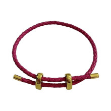(Rose red) Couple Steel Rope Bracelet with Adjustable Titaniums Clasp Stylish Wristband Unisex Wrist Jewelry for Men Women Sky Blue