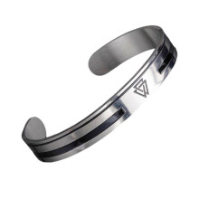 (ST2) Sturdy Stainless Steel Open Bangle Portable Jewelry For Women And Men Multicolor