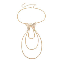 (golden 0267) Stylish Butterfly Tassels Arm Cuff Bracelet Fashion Metal Arm Chain Open Arm Bracelets Ornament Popular Accessories