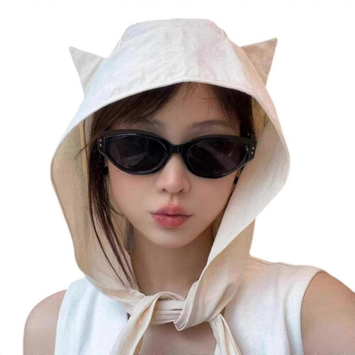 (White) Light weight Breathable Sun Hat New Polyester Strap Pullover Hat Sunscreen Hat for Various Head Circumferences  White