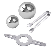 Italian Ice Ball, Fast Cooling, Extracting Espresso to Preserve Flavour, Ice Ball Holder Set, 4 Pieces Ref: 1573