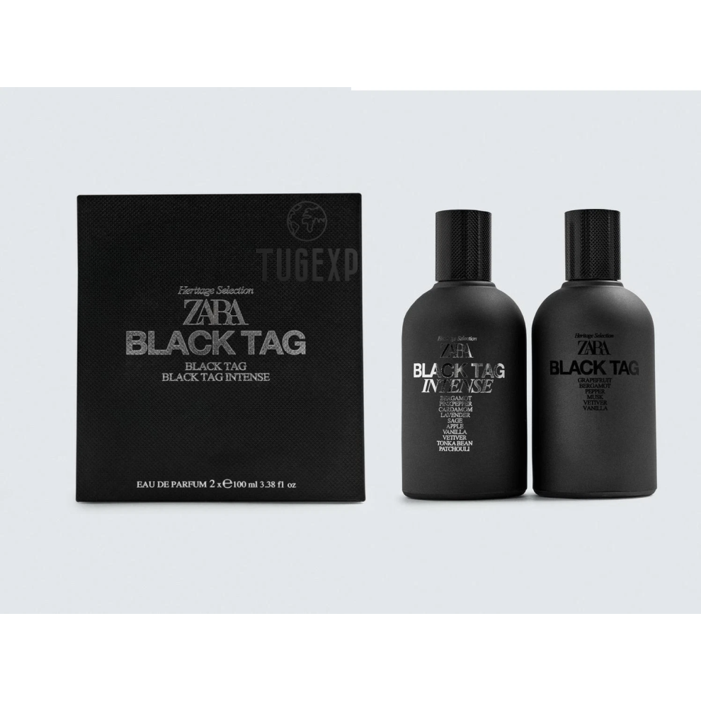 Zara Black Tag & Tag Intense Edp Set Eau Parfum Men 100Ml