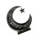 Rustproof Moon Shape Candle Stand Hollowed Engraved Metal-Black 1