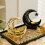 Rustproof Moon Shape Candle Stand Hollowed Engraved Metal-Black 7