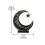 Rustproof Moon Shape Candle Stand Hollowed Engraved Metal-Black 4