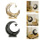 Rustproof Moon Shape Candle Stand Hollowed Engraved Metal-Black 3
