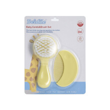 Soft Gentle Brush Comb Set Newborn Hair Care Kits Babies Hair Care Designed for Delicate Hair Skin,PPNylon Yellow