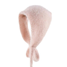 (Pink) Vintage Knitted Headscarf Hat Polyester Plush Stylish and Laceup Designs for Outdoor Winter Autumn Photoshoots Headwrap Red