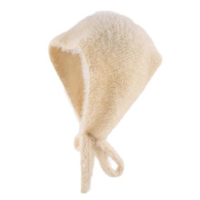 (Beige) Vintage Knitted Headscarf Hat Polyester Plush Stylish and Laceup Designs for Outdoor Winter Autumn Photoshoots Headwrap Red