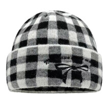 (Black) Bowknot Pattern Hat Shopping Accessory Hat Eye Catching Fashion Knitted Hat Suitable for Everyday Wear Pink