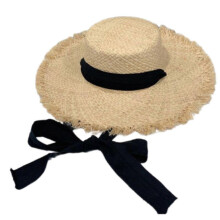 (Strap black strap) Unisex Western Styles Sun Hat Breathable and Light weight Straw Beach Hat for Beach Vacations Lafite lace