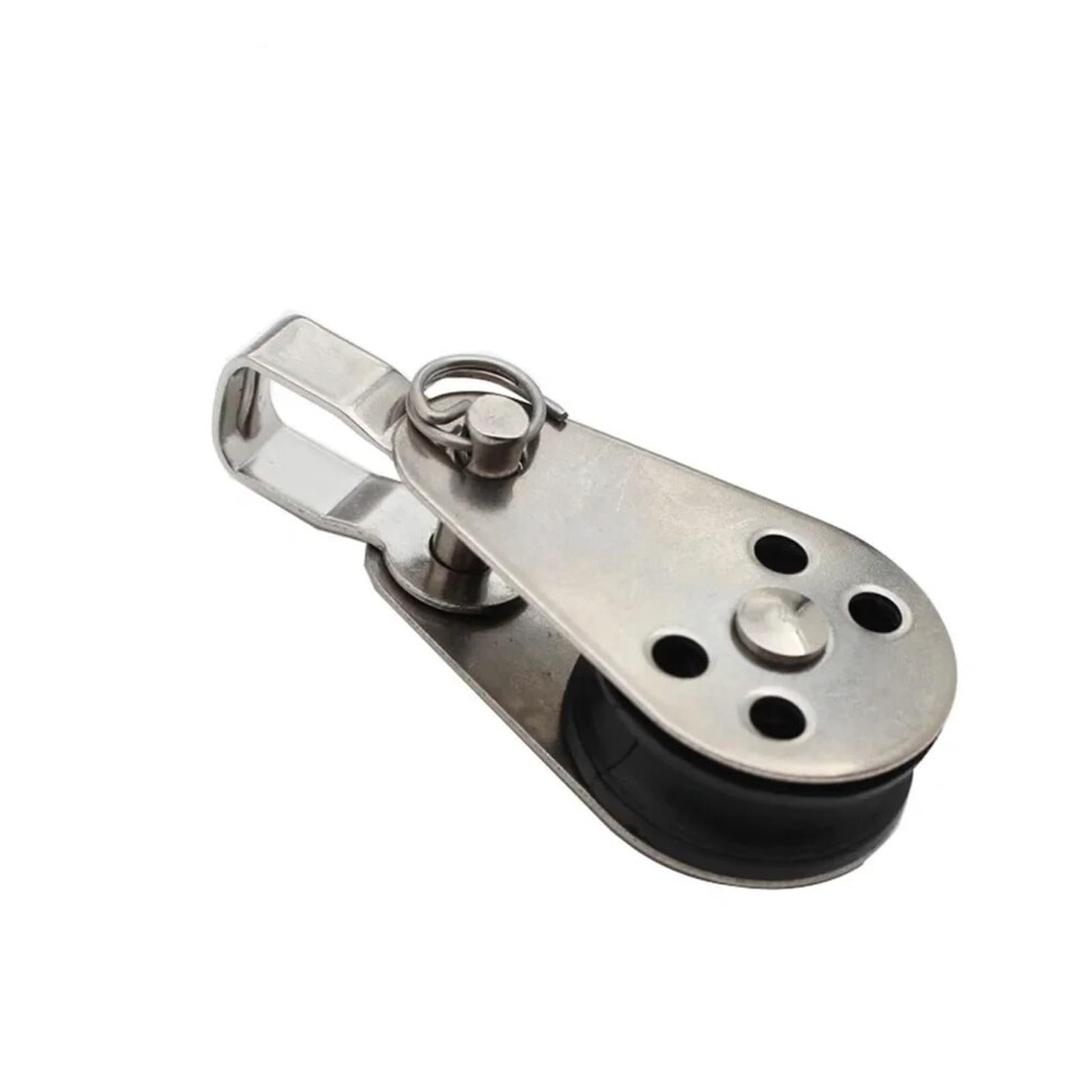 Pulley Block 316 Stainless Steel Swivel Eye Wire Rope Pulley Block Single Wheel Single Sheave Pulley Block Durable Boat Pulley Wheel(1Pc) 9412369683717