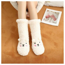 (White) New Floor Socks Women Winter Plush Coral Socks Home Snow Socks Moon Carpet Socks Plush Socks
