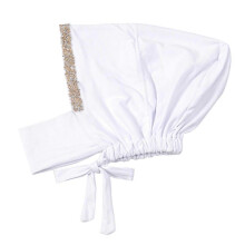 (White) Indian Turban Hat for Women Spring Summer Sun Protective Hat Fashion Islamic Hijab Hat with Hot Drill Daily Wear Headwrap White