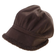 (brown) Thick Plush Bucket Hat for Adult Female Fashion Octagonal Hat French Style Driver Hat Cool Girls Shelby Cap for Winter Khaki