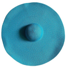 (Sky blue) Holiday Summer Sunshade for Sun Hat Outdoor Beach Oversized Straw Hat Sunscreen Visor Hat Must Have Item for Women Girl Yellow roll