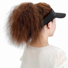 (Light Brown) Girls Baseball Hat with Hair Extensions Headwear Baseball Hat Show Small Face Versatile Baseball Hat Daily Wear Light Brown
