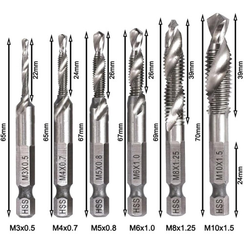 Machine tap set for threading various threads 2