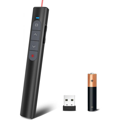 Presentation Clickers Powerpoint Pointer Pen, 2.4GHz Hyperlink Volume Wireless Computer Remote Control for Presentation, Teaching, Office, Conference