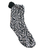 (Black) Fall / Winter Warm Socks Coral Fleece Sweet Colorful Female Casual Socks Home Socks Cake Sleep Socks