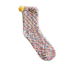 (Red) Fall / Winter Warm Socks Coral Fleece Sweet Colorful Female Casual Socks Home Socks Cake Sleep Socks