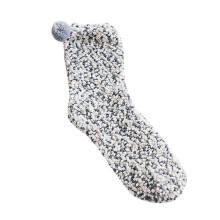 (Gray) Fall / Winter Warm Socks Coral Fleece Sweet Colorful Female Casual Socks Home Socks Cake Sleep Socks