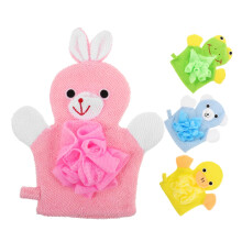 4pcs Boys and Girls Bath Mitts Foaming Net Hooded Towel Bathing Gloves for Boy Girl and Fun Design for Shower Bathing