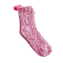 (Rose Red) Fall / Winter Warm Socks Coral Fleece Sweet Colorful Female Casual Socks Home Socks Cake Sleep Socks