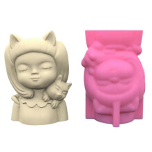(style 1) Garden Planter Pot Silicone Mold Girl and Puppy Vase Flower Pot Resin Mold Unique Gift Garden Decoration Planter Mold