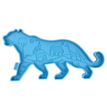 (Blue) 3D Tiger Resin Molds Silicone,Animal Epoxy Resin Mold Tiger Silicone Mold for Epoxy Resin,Wall Desktop,Cabinets Decor Clear
