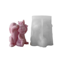 (C) Silicone Mold Animal Rabbit Candle Resin Molds 3D Gypsum Ornaments Mold Home Dcorations DIY Aromatherapy Making Tool
