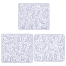 (1) Handmade Pendant Molds Cats Earrings Silicones Mould Jewelry Making Molds Epoxy Resin Molds with Hole Craft Supplies