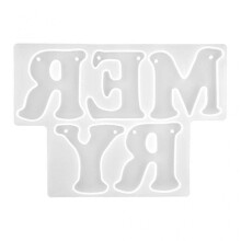 (merry B) Christmas Pull Flag Letters Epoxy Resin Mold Party Supplies Decorations for Banner Silicone Mould DIY Crafts Jewelry Cas