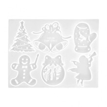 (Cartoon A) Christmas Pull Flag Letters Epoxy Resin Mold Party Supplies Decorations for Banner Silicone Mould DIY Crafts Jewelry Cas