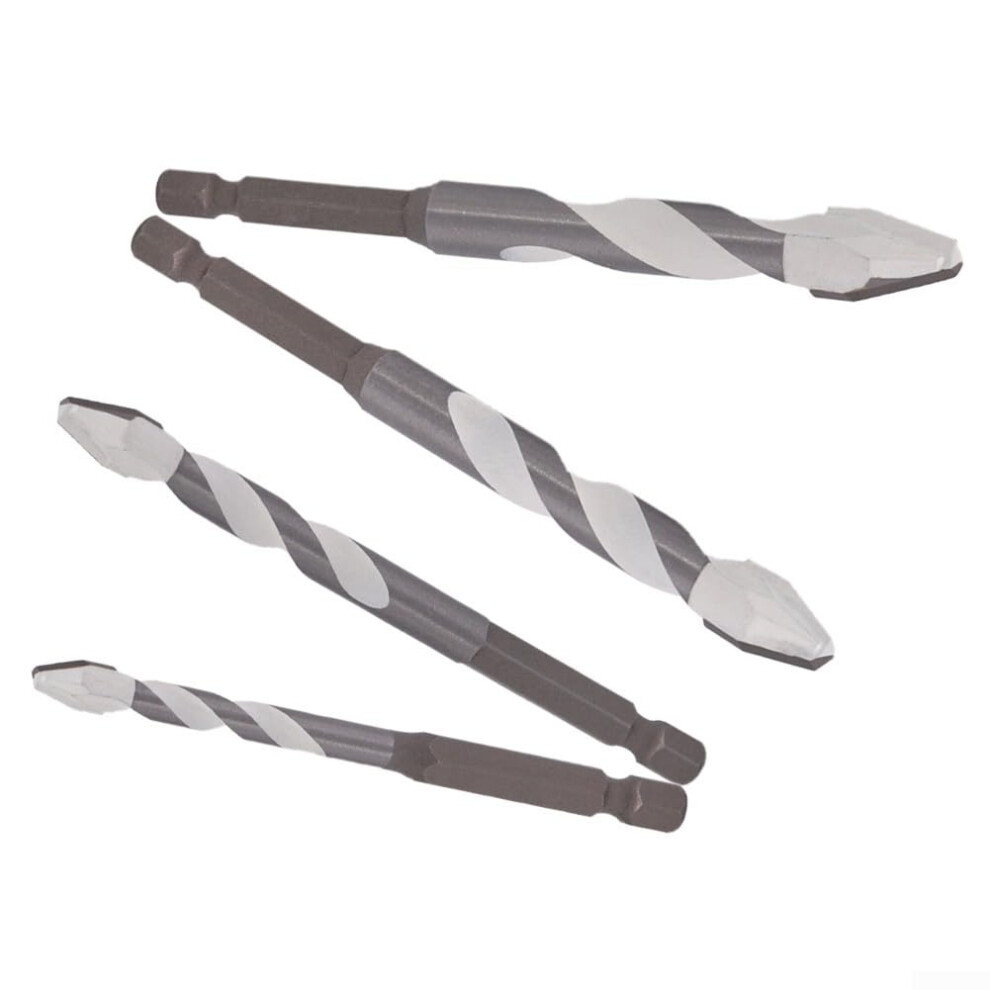 4 Pieces Eccentric Slanted Drill Bit For Glass Tile, Stone Disc, Triangle Drill Bit For Punching Rock Slab. 9365049637107