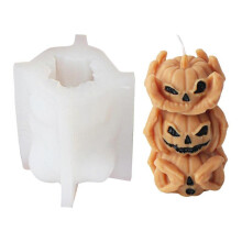 (Large Dont Hear Don) Silicone Candle Ornament Mold Reusable Pumpkin Skull Sculpture Mold Personalized Candle Ornament Crafts Moulds