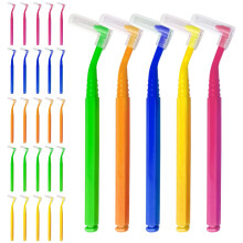 Interdental Brushes, Lshaped Interdental Brushes with NonSlip Handle, 5 Colours, Pack of 25