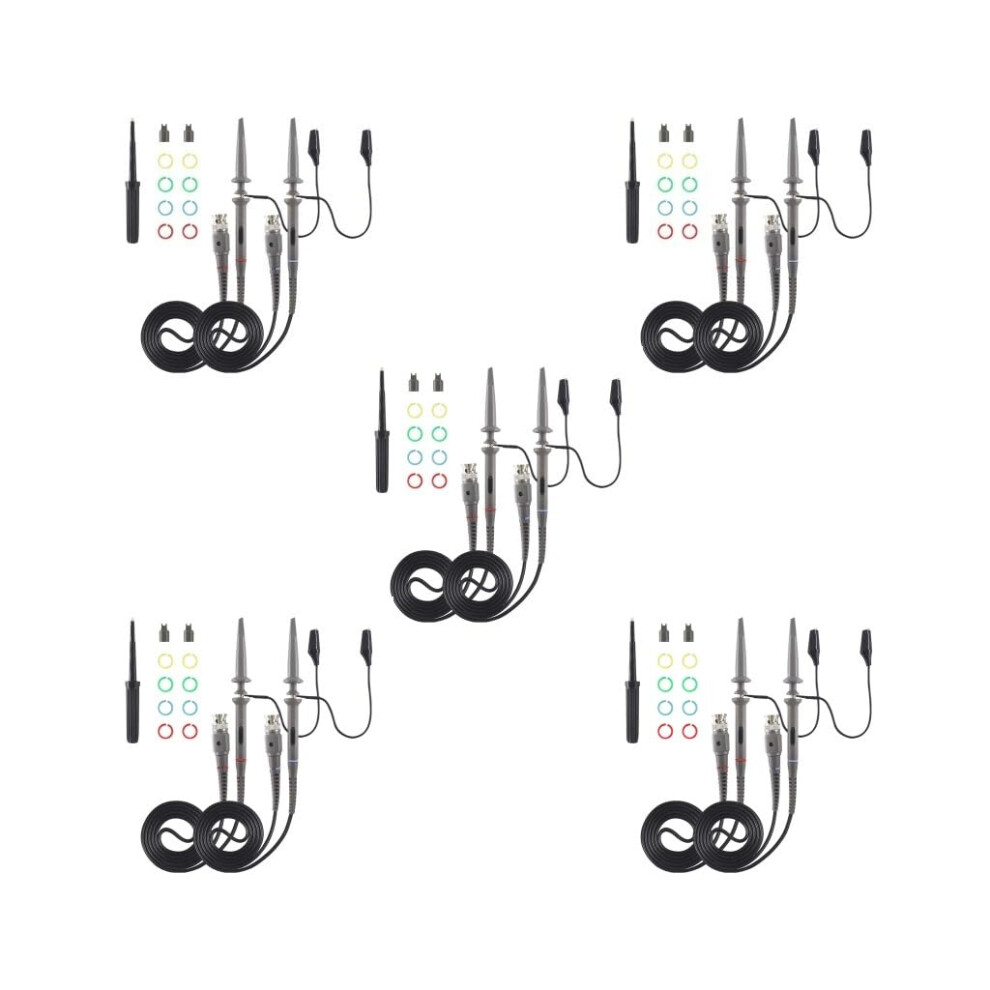 5 Set Of P6100 Bnc Oscilloscope Probe Kit 100Mhz Handheld Oscilloscope Probe 2 Pieces, 1.2M 9189345768859