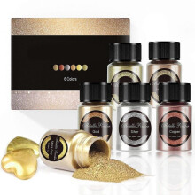 (6 colors) Unique Metal Texture Powder Epoxy Resin Colorant Glitter Pigments Color Powder Resin Dye Jewelry Making Accessaries vintage gold