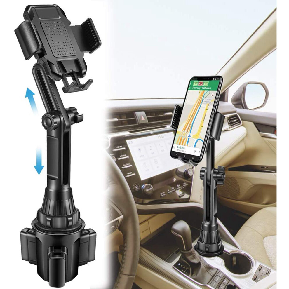Universal Hands-Free Car Cup Phone Holder, Heavy Base & Durable Plastic Provide Stability, Triangle-Structure Support 4 Big Phones & Thick Cases 9139052057432