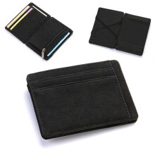 Schlankes Mini-Portemonnaie, universelles Echtleder-Design mit kleinem Taschentuchfach